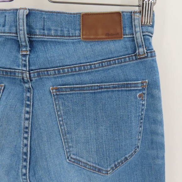 Madewell Womens 27 9in High Rise Light Wash Blue Denim Jeans Distressed Raw Hem - Picture 9 of 15